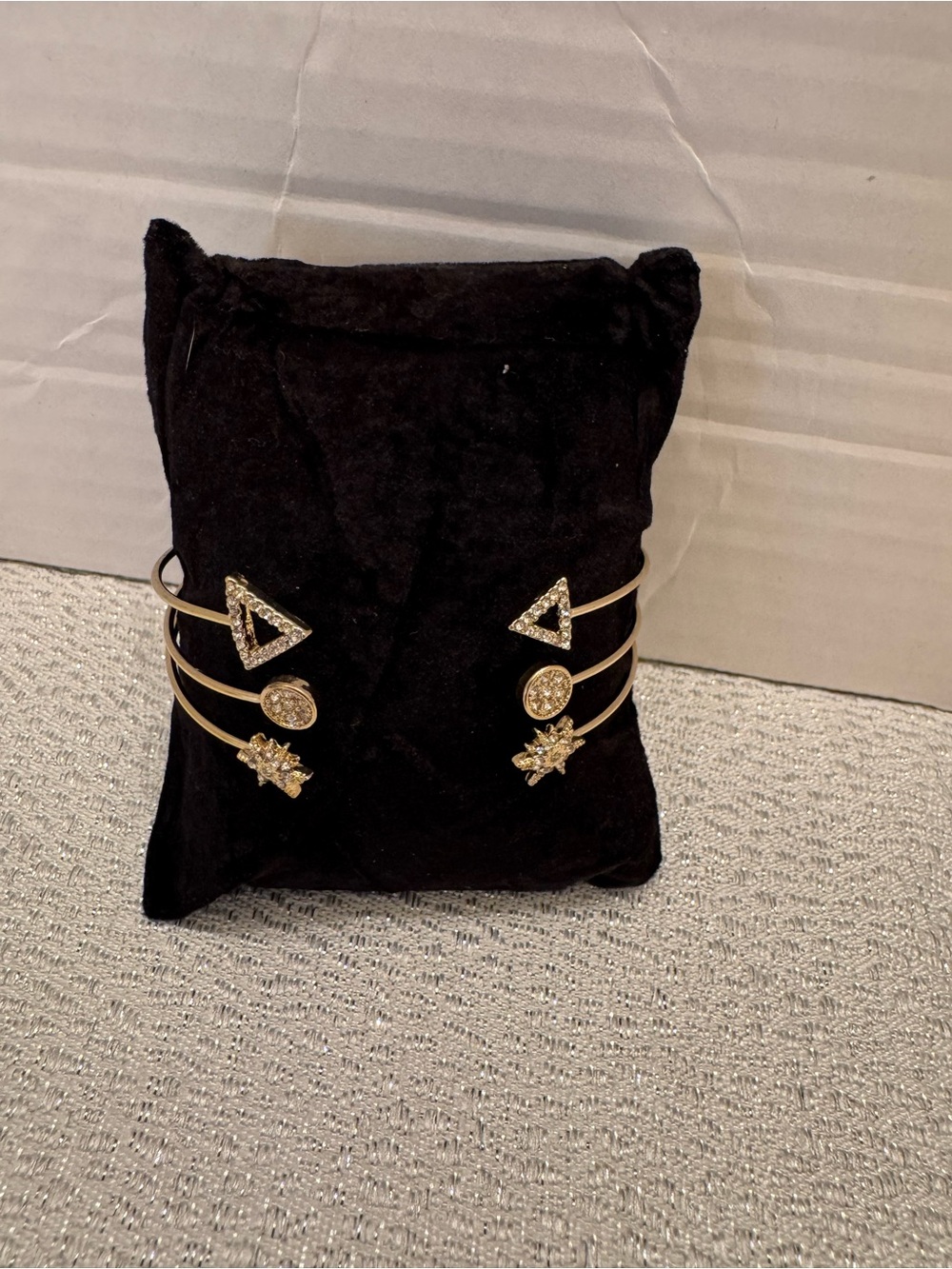 Anna & Ava Gold-Tone Crystal Accent Triple Open Cuff Bracelet